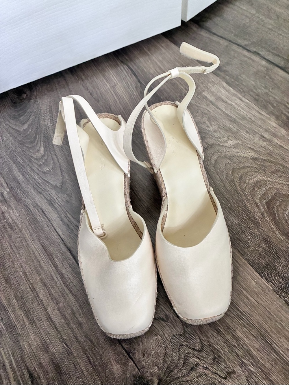 Vince Cream Espadrille Slingback Heels